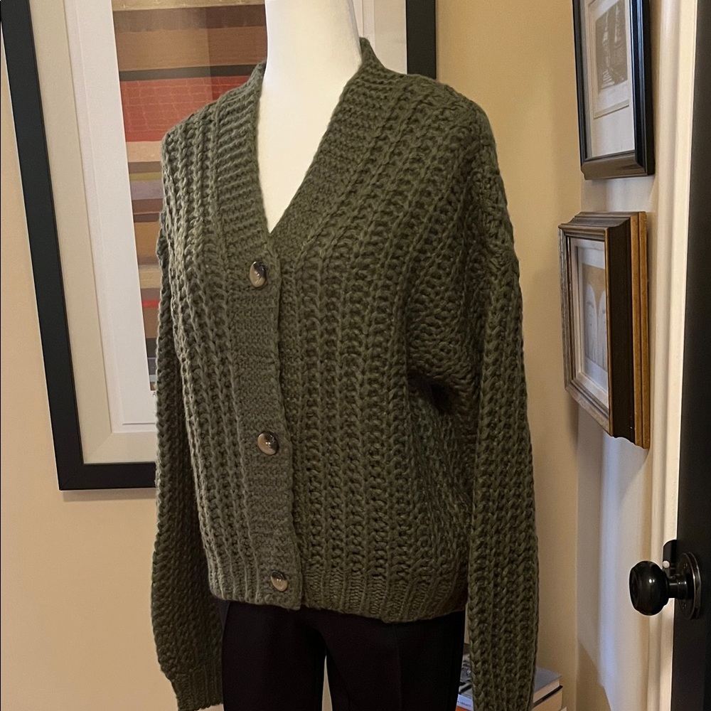 Chunky Knit Dark Green Sweater - Noisy May